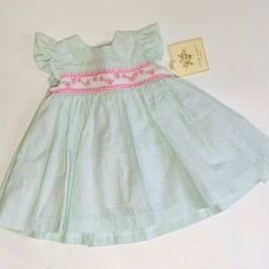 NWT Seersucker and Smocked Dress